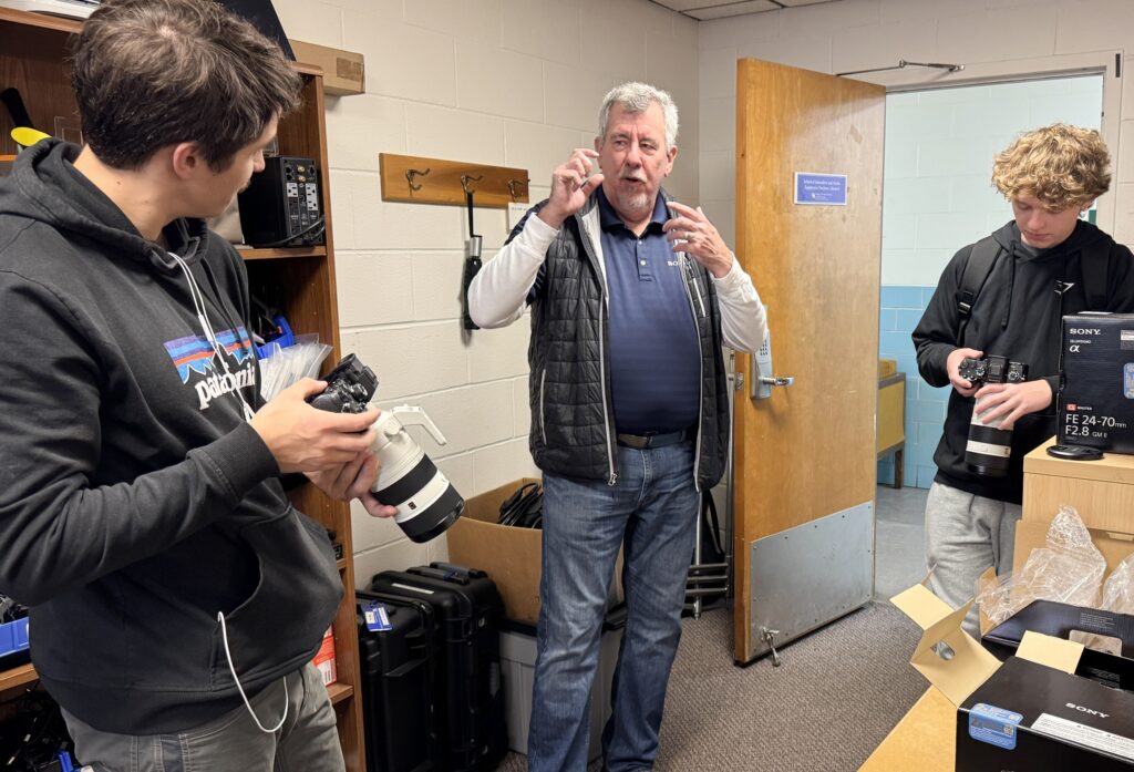 In the equipment room at the School of Journalism and Media, University of Kentucky